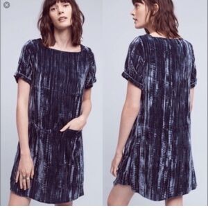 Anthropologie Floreat crushed velvet shift dress